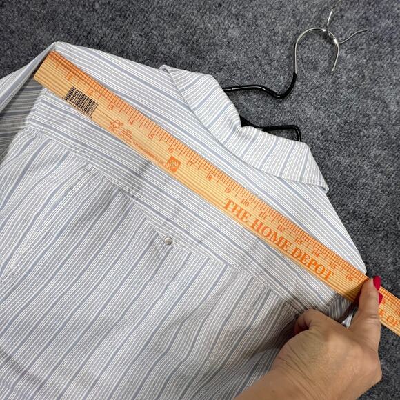 Liverpool Los Angeles Classic Jean Jacket Womens Large Blue Dotted Stripe Denim - Picture 8 of 10